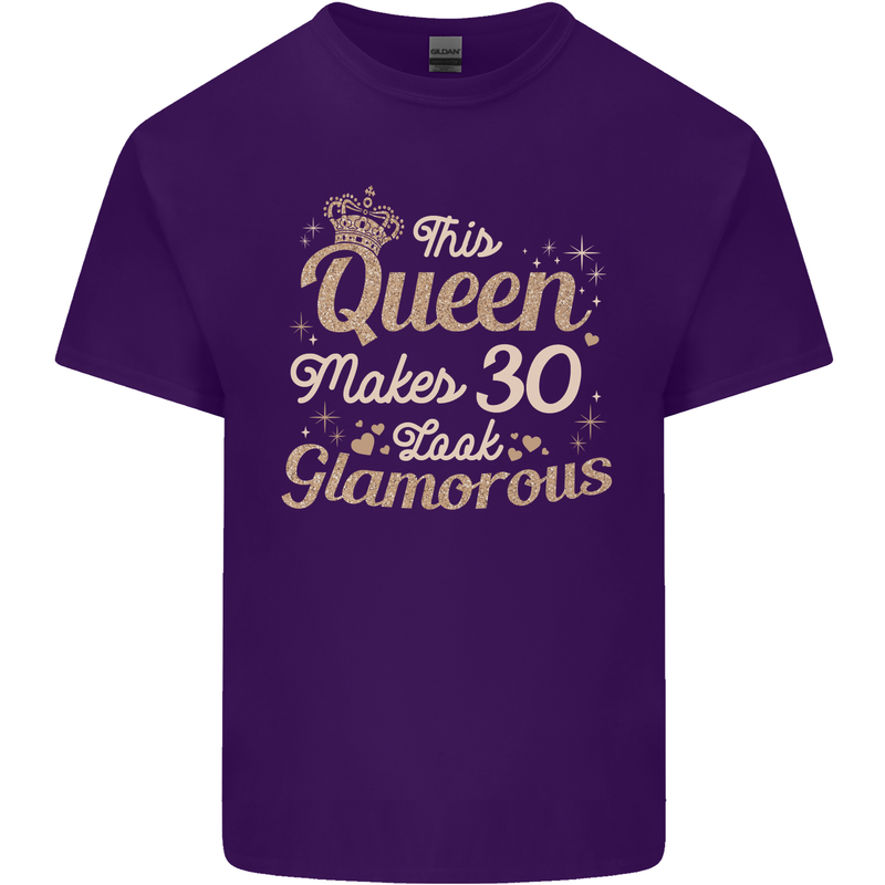 30th Birthday Queen Thirty Years Old 30 Mens Cotton T-Shirt Tee Top Purple