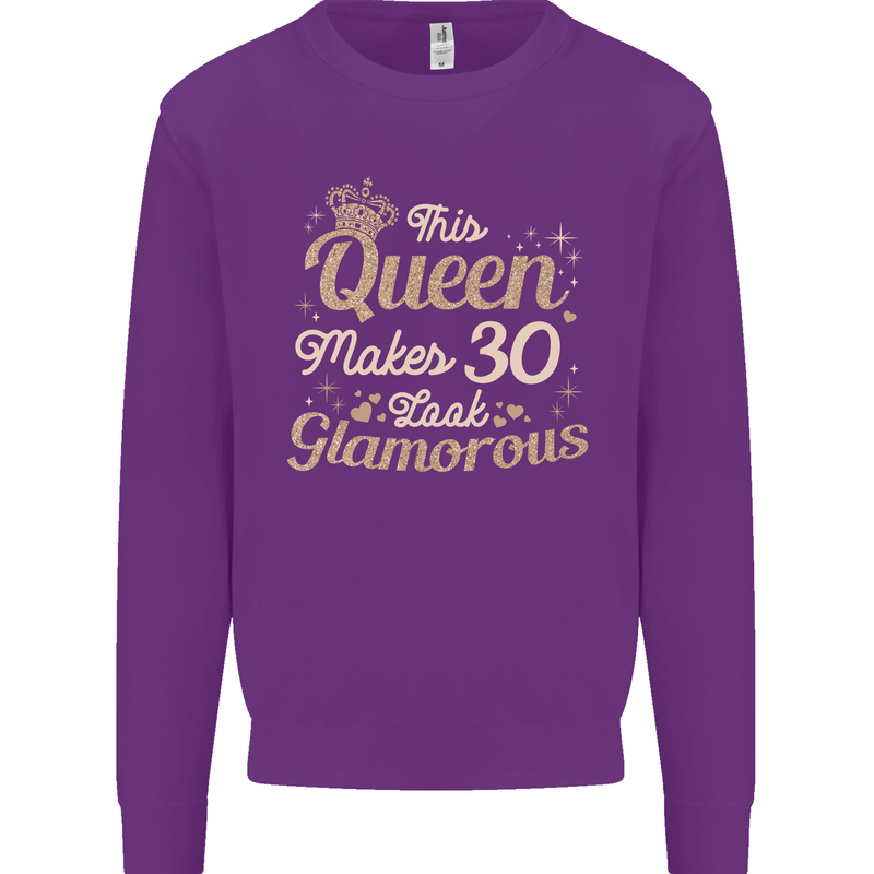 30th Birthday Queen Thirty Years Old 30 Mens Sweatshirt Jumper Purple