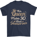 30th Birthday Queen Thirty Years Old 30 Mens T-Shirt Cotton Gildan Navy Blue