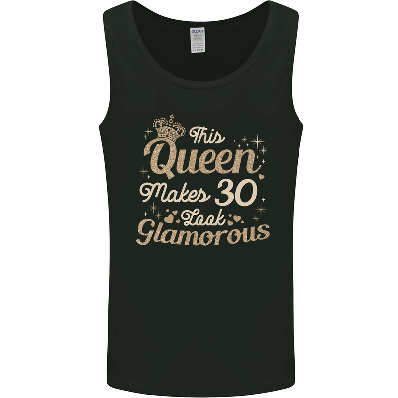 30th Birthday Queen Thirty Years Old 30 Mens Vest Tank Top Black