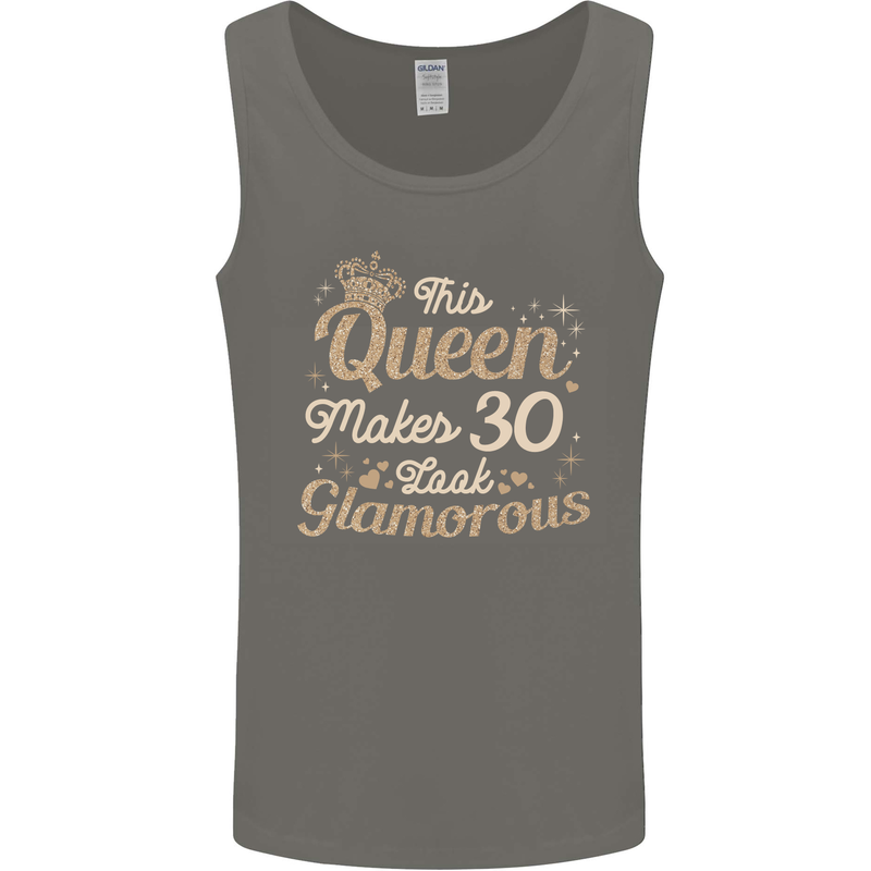 30th Birthday Queen Thirty Years Old 30 Mens Vest Tank Top Charcoal