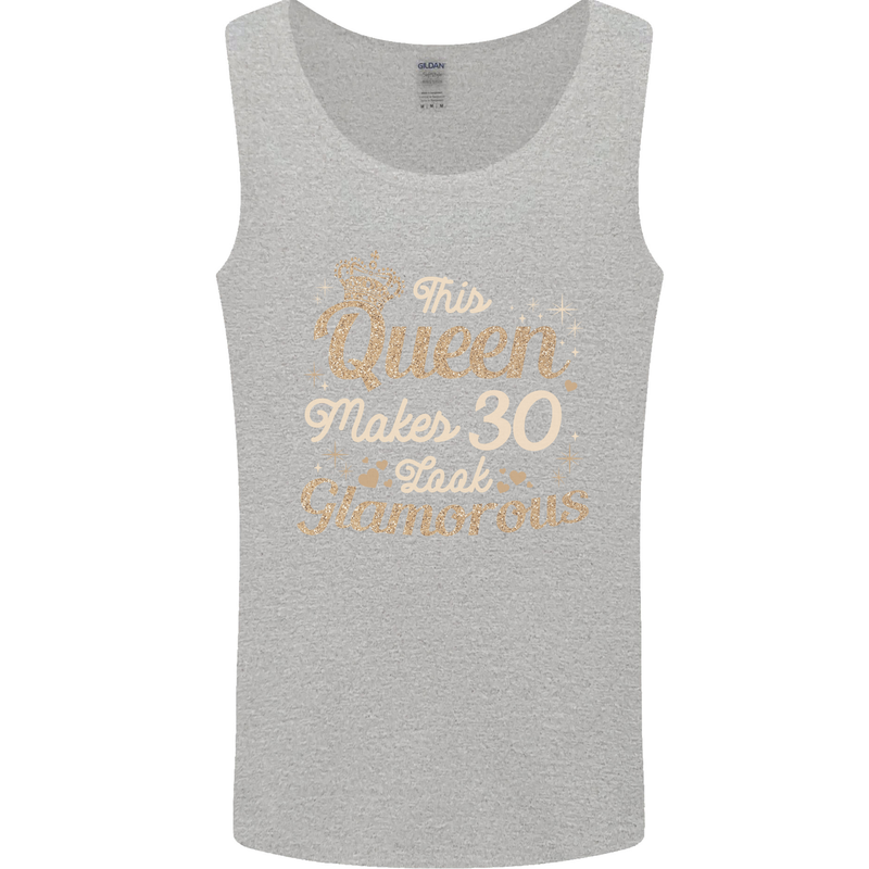 30th Birthday Queen Thirty Years Old 30 Mens Vest Tank Top Sports Grey
