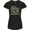30th Birthday Queen Thirty Years Old 30 Womens Petite Cut T-Shirt Black