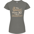 30th Birthday Queen Thirty Years Old 30 Womens Petite Cut T-Shirt Charcoal