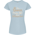 30th Birthday Queen Thirty Years Old 30 Womens Petite Cut T-Shirt Light Blue