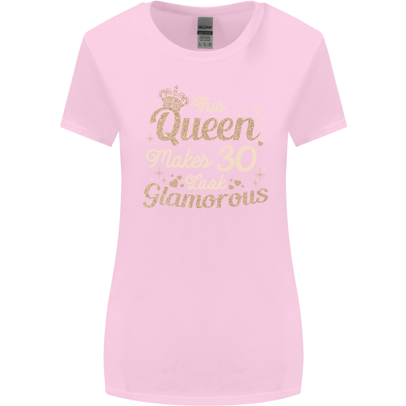 30th Birthday Queen Thirty Years Old 30 Womens Wider Cut T-Shirt Light Pink