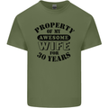 30th Wedding Anniversary 30 Year Funny Wife Mens Cotton T-Shirt Tee Top Military Green