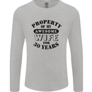 30th Wedding Anniversary 30 Year Funny Wife Mens Long Sleeve T-Shirt Sports Grey