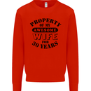 30th Wedding Anniversary 30 Year Funny Wife Mens Sweatshirt Jumper Bright Red