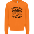 30th Wedding Anniversary 30 Year Funny Wife Mens Sweatshirt Jumper Orange