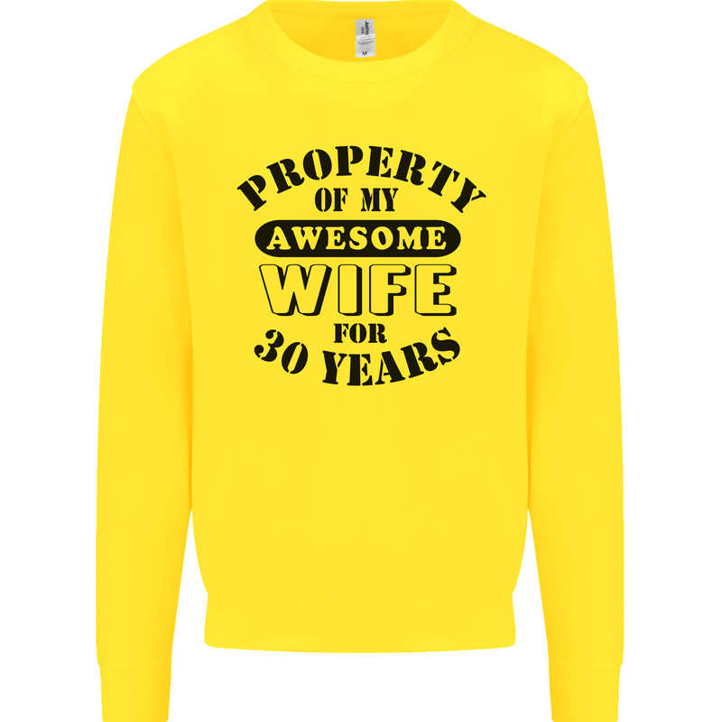 30th Wedding Anniversary 30 Year Funny Wife Mens Sweatshirt Jumper Yellow