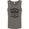 30th Wedding Anniversary 30 Year Funny Wife Mens Vest Tank Top Charcoal