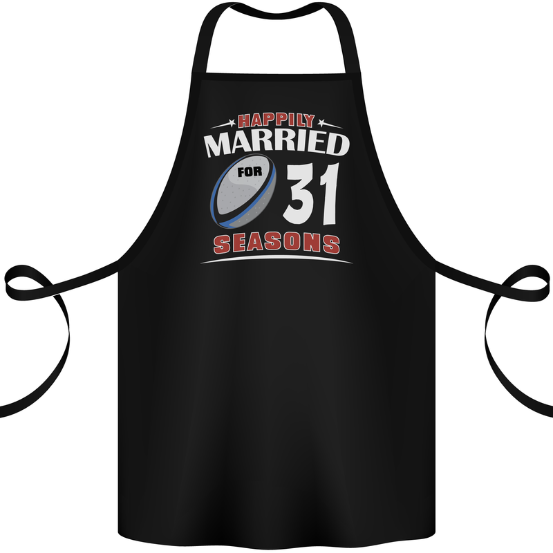 31 Year Wedding Anniversary 31st Rugby Cotton Apron 100% Organic Black