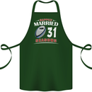 31 Year Wedding Anniversary 31st Rugby Cotton Apron 100% Organic Forest Green