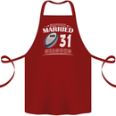 31 Year Wedding Anniversary 31st Rugby Cotton Apron 100% Organic Maroon