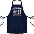 31 Year Wedding Anniversary 31st Rugby Cotton Apron 100% Organic Navy Blue