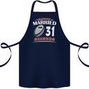 31 Year Wedding Anniversary 31st Rugby Cotton Apron 100% Organic Navy Blue