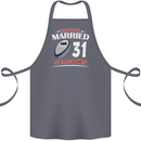 31 Year Wedding Anniversary 31st Rugby Cotton Apron 100% Organic Steel