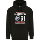 31 Year Wedding Anniversary 31st Rugby Mens 80% Cotton Hoodie Black