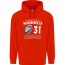 31 Year Wedding Anniversary 31st Rugby Mens 80% Cotton Hoodie Bright Red