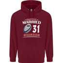 31 Year Wedding Anniversary 31st Rugby Mens 80% Cotton Hoodie Maroon