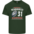 31 Year Wedding Anniversary 31st Rugby Mens Cotton T-Shirt Tee Top Forest Green
