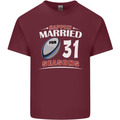 31 Year Wedding Anniversary 31st Rugby Mens Cotton T-Shirt Tee Top Maroon