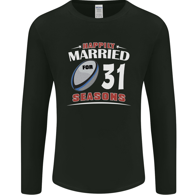 31 Year Wedding Anniversary 31st Rugby Mens Long Sleeve T-Shirt Black