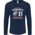 31 Year Wedding Anniversary 31st Rugby Mens Long Sleeve T-Shirt Navy Blue