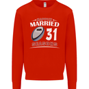 31 Year Wedding Anniversary 31st Rugby Mens Sweatshirt Jumper Bright Red