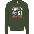 31 Year Wedding Anniversary 31st Rugby Mens Sweatshirt Jumper Forest Green