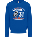 31 Year Wedding Anniversary 31st Rugby Mens Sweatshirt Jumper Royal Blue