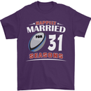 31 Year Wedding Anniversary 31st Rugby Mens T-Shirt 100% Cotton Purple