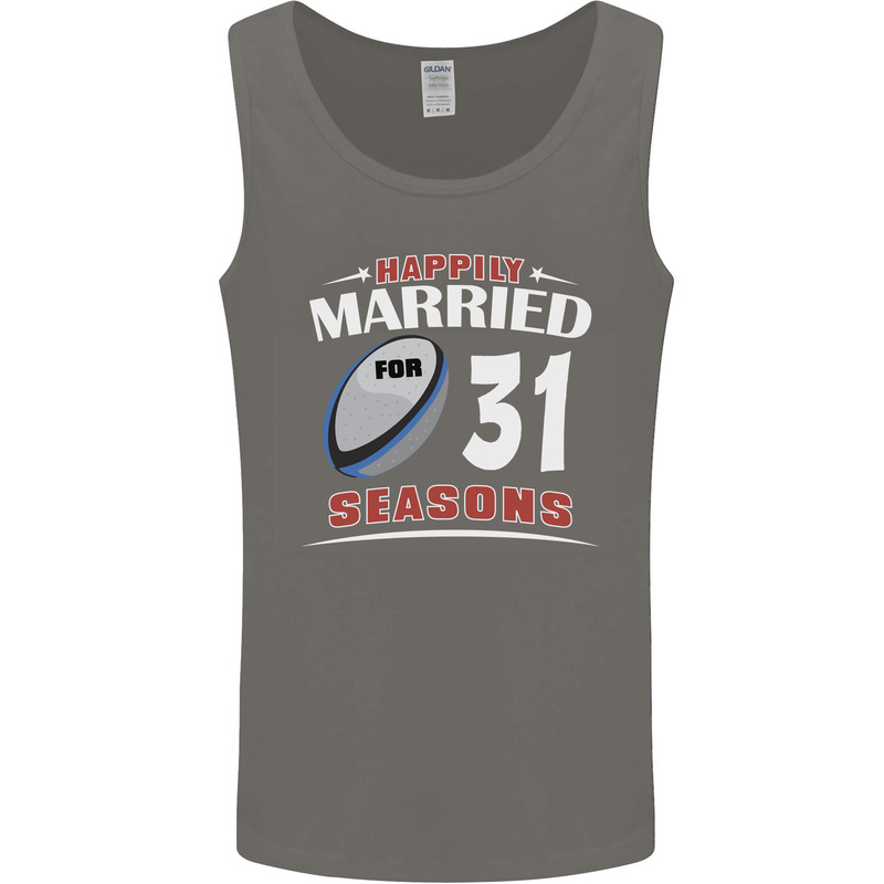 31 Year Wedding Anniversary 31st Rugby Mens Vest Tank Top Charcoal