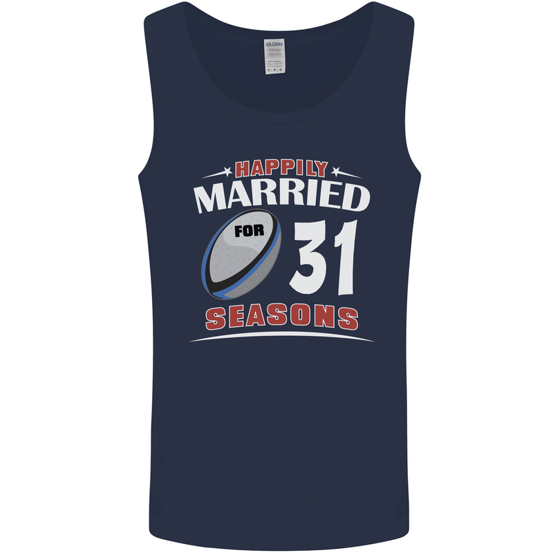 31 Year Wedding Anniversary 31st Rugby Mens Vest Tank Top Navy Blue