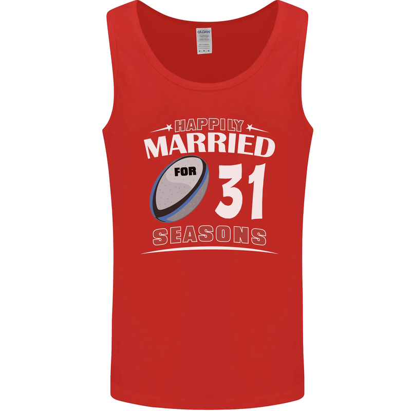 31 Year Wedding Anniversary 31st Rugby Mens Vest Tank Top Red