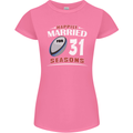 31 Year Wedding Anniversary 31st Rugby Womens Petite Cut T-Shirt Azalea