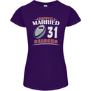 31 Year Wedding Anniversary 31st Rugby Womens Petite Cut T-Shirt Purple