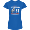 31 Year Wedding Anniversary 31st Rugby Womens Petite Cut T-Shirt Royal Blue