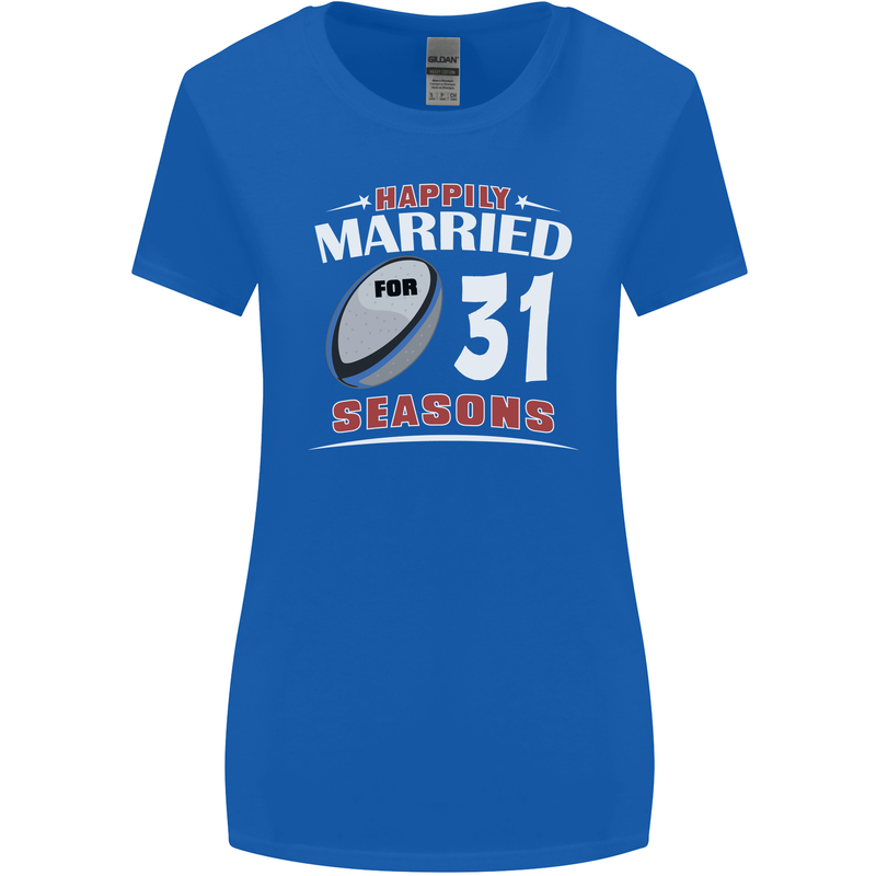 31 Year Wedding Anniversary 31st Rugby Womens Wider Cut T-Shirt Royal Blue