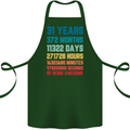 31st Birthday 31 Year Old Cotton Apron 100% Organic Forest Green