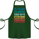 31st Birthday 31 Year Old Cotton Apron 100% Organic Forest Green