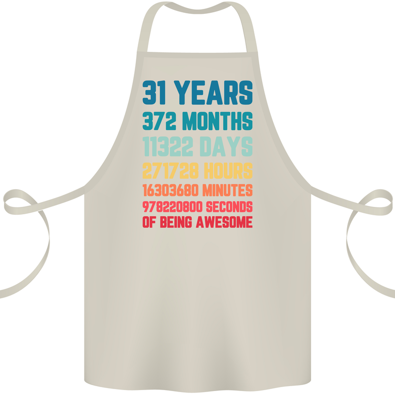 31st Birthday 31 Year Old Cotton Apron 100% Organic Natural