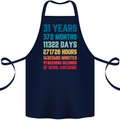 31st Birthday 31 Year Old Cotton Apron 100% Organic Navy Blue