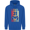 31st Birthday 31 Year Old Level Up Gamming Mens 80% Cotton Hoodie Royal Blue