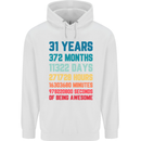 31st Birthday 31 Year Old Mens 80% Cotton Hoodie White
