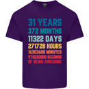 31st Birthday 31 Year Old Mens Cotton T-Shirt Tee Top Purple
