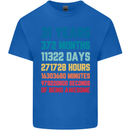 31st Birthday 31 Year Old Mens Cotton T-Shirt Tee Top Royal Blue