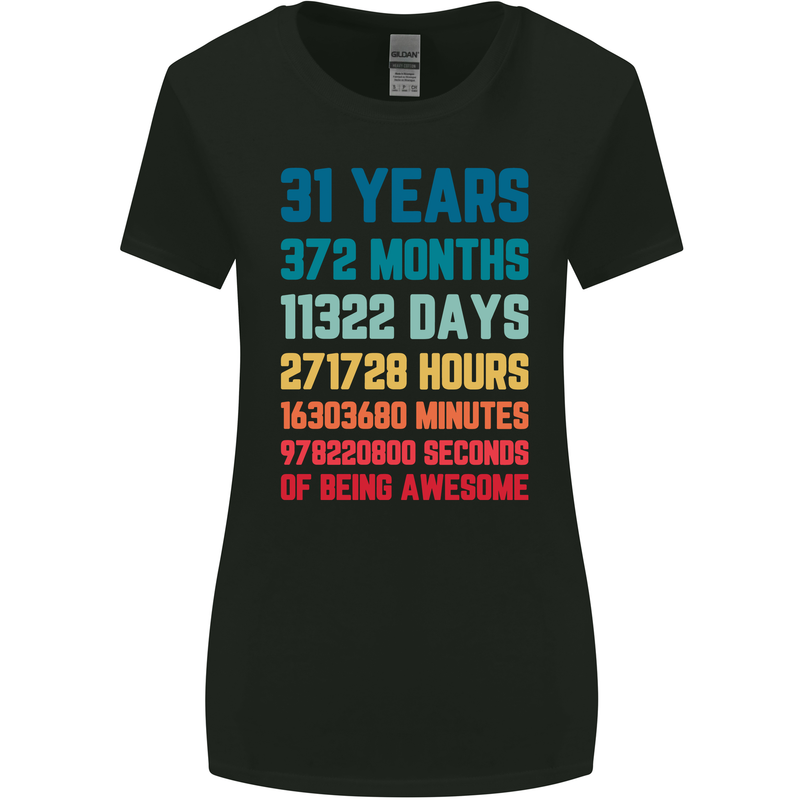 31st Birthday 31 Year Old Womens Wider Cut T-Shirt Black