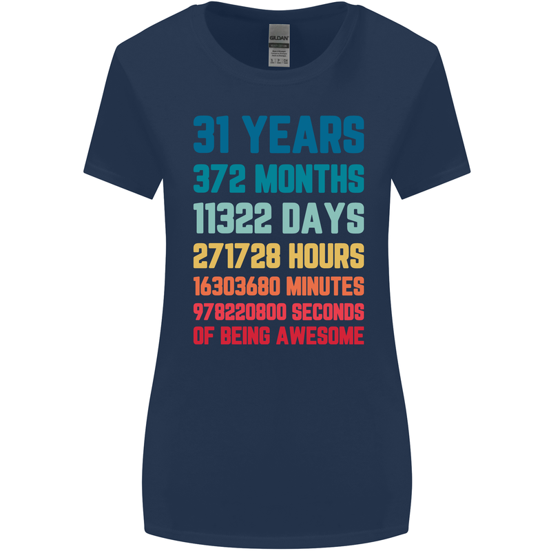 31st Birthday 31 Year Old Womens Wider Cut T-Shirt Navy Blue